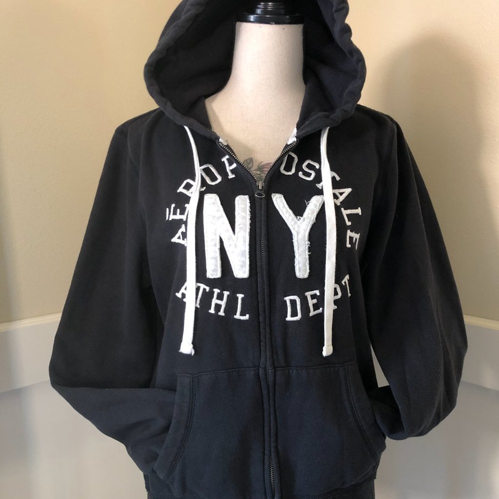 Aeropostale Black New York Hoodie  Xlarge